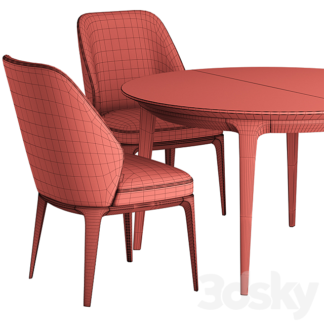 Emma chair play table 3DS Max Model - thumbnail 5