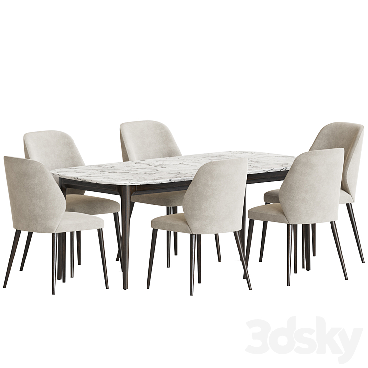 Emma Chair Play Table Dining Set 3DS Max - thumbnail 2