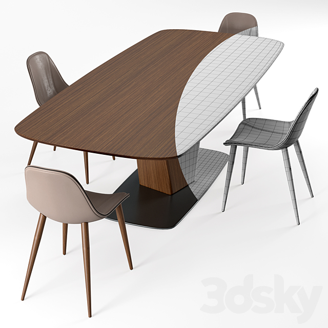 EmmeBi Clark table & couture chair 3DSMax File - thumbnail 3