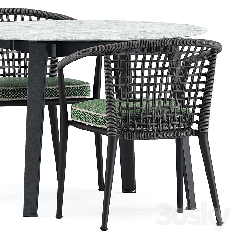 Erica 19 chair and Ginepro round Outdoor table by bebitalia 3DS Max - thumbnail 2