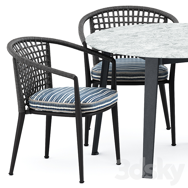 Erica 19 chair and Ginepro round Outdoor table by bebitalia 3DSMax File - thumbnail 3