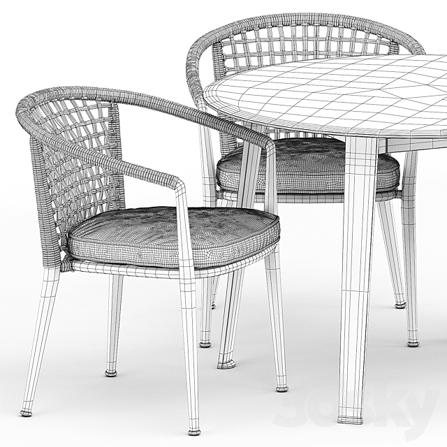 Erica 19 chair and Ginepro round Outdoor table by bebitalia 3DSMax File - thumbnail 5