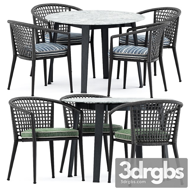 Erica 19 chair and ginepro round outdoor table by bebitalia - thumbnail 1