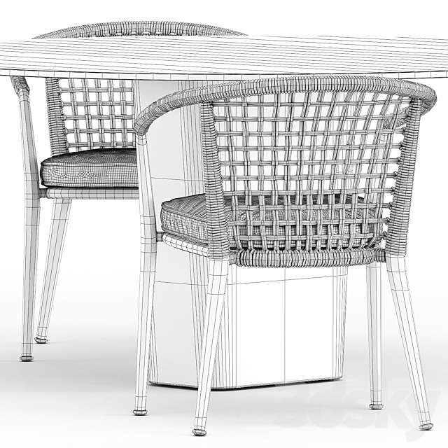 Erica 19 chair by bebitalia and Tao dining table by Tribu 3DS Max Model - thumbnail 5