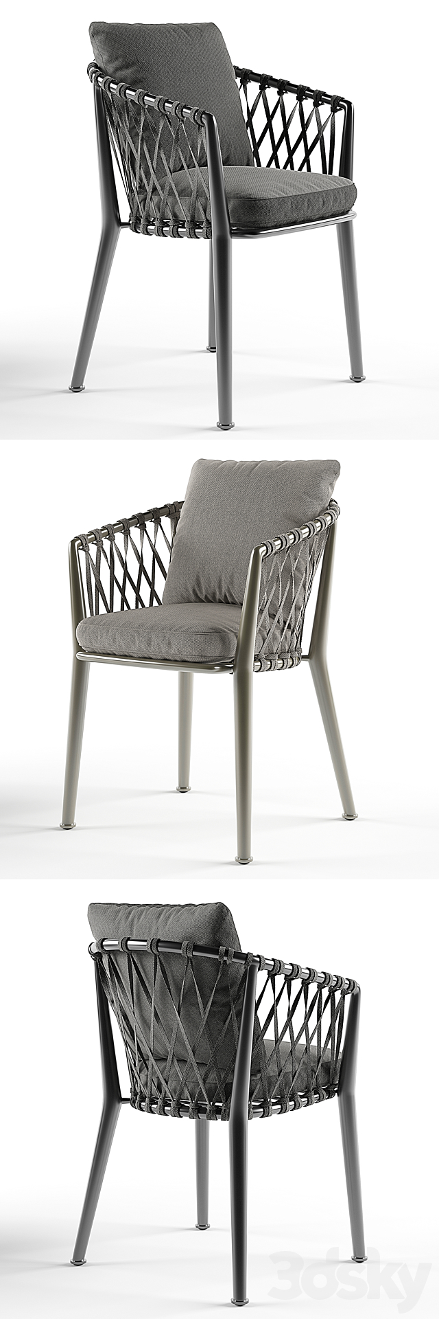 Erica chairs set B&B Italy 3DSMax File - thumbnail 2