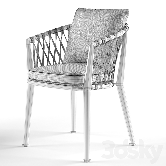 Erica chairs set B&B Italy 3DSMax File - thumbnail 3