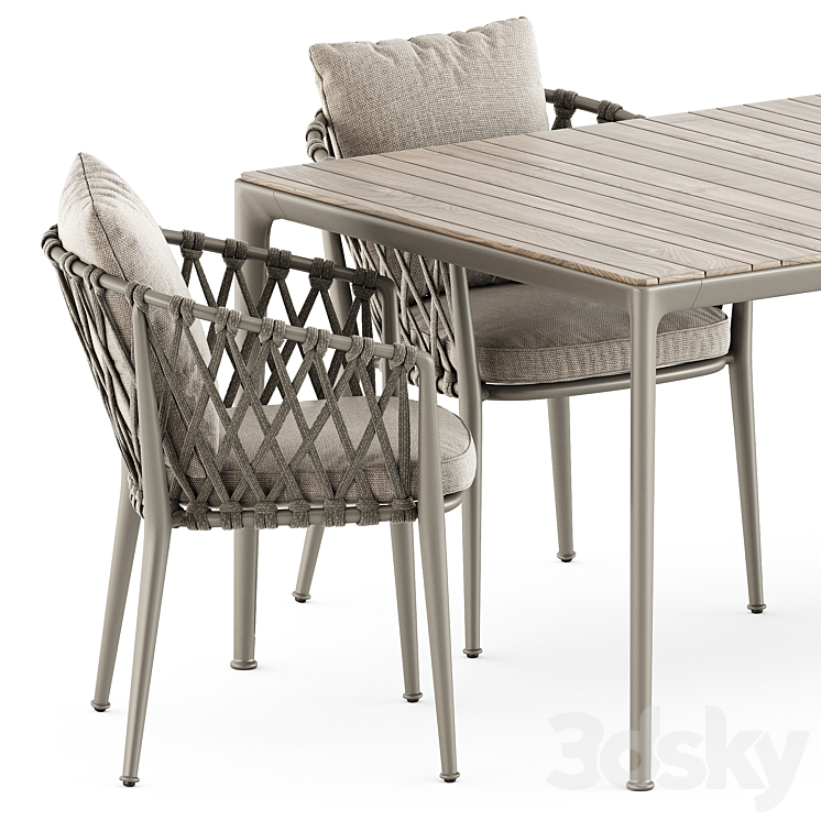 Erica outdoor chair and Mirto Outdoor table by bebitalia 3DS Max Model - thumbnail 2