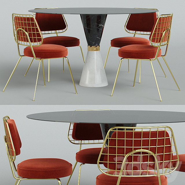 Essential Home set. table and chair 3DSMax File - thumbnail 1