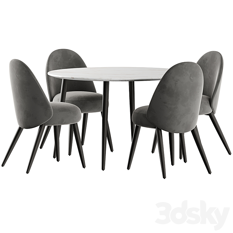Esstisch Chantilly table and Identites chairs 3DS Max - thumbnail 2