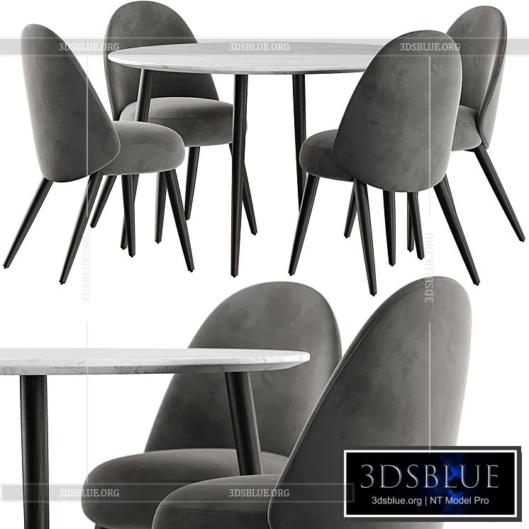 Esstisch Chantilly table and Identites chairs 3DS Max - thumbnail 3