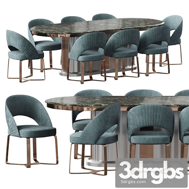 Etra Dining Table And Chairs 2 3dsmax Download - thumbnail 1