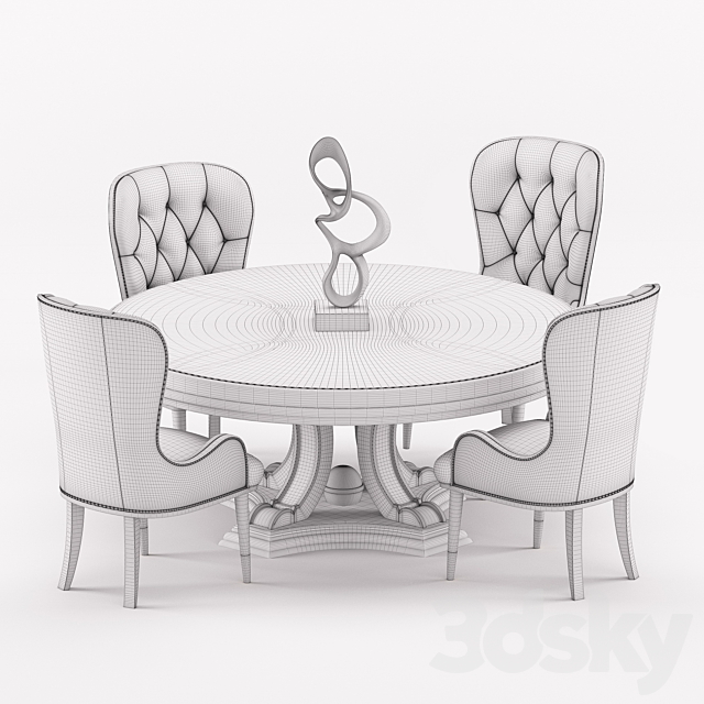 Everly dinning set 3DSMax File - thumbnail 3