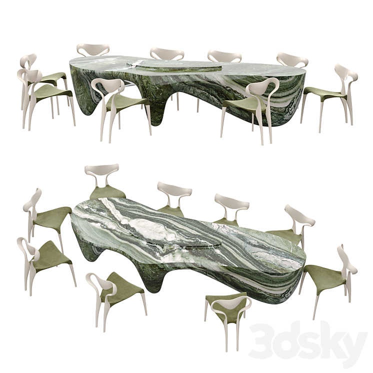 Eximons Dining Table 3DS Max Model - thumbnail 3