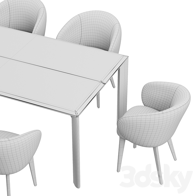 Expormim Kotai dining set 3DSMax File - thumbnail 3