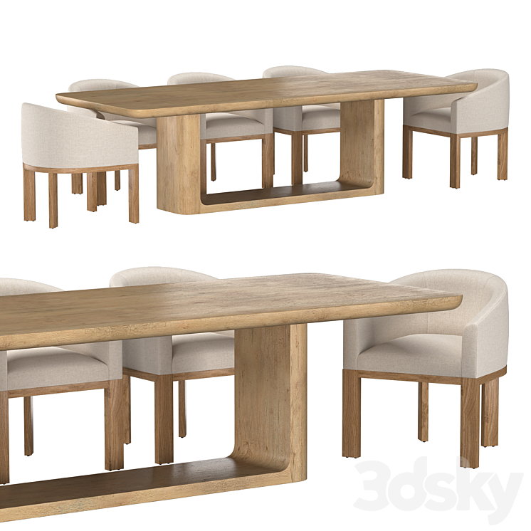 FABIAN CHAIR and OSLO OPEN TABLE 3DS Max - thumbnail 1