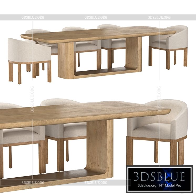 FABIAN CHAIR and OSLO OPEN TABLE 3DS Max - thumbnail 3