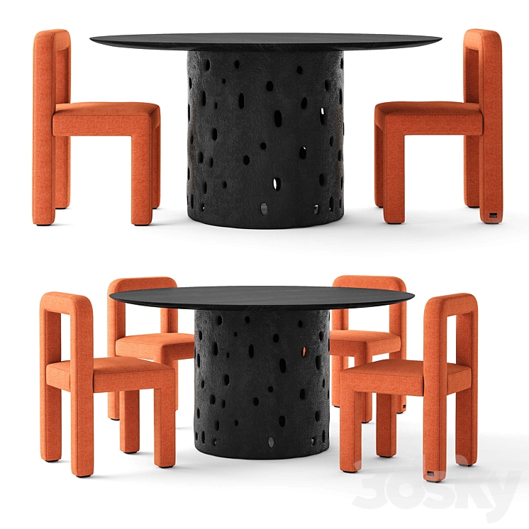 Faina Design Toptun Chair and Ztista Table 3DS Max - thumbnail 1