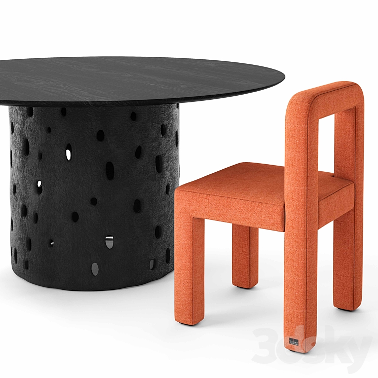 Faina Design Toptun Chair and Ztista Table 3DS Max - thumbnail 2