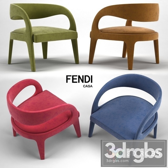 Fendi Casa Berenice Armchairs 3dsmax Download - thumbnail 1