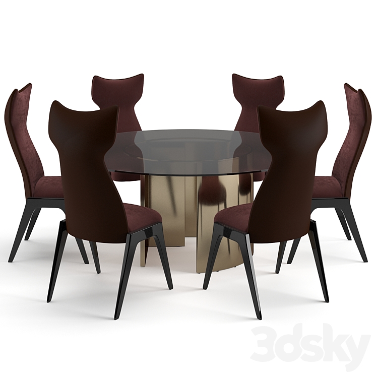 Fendi Casa Dinning set 3DS Max Model - thumbnail 2