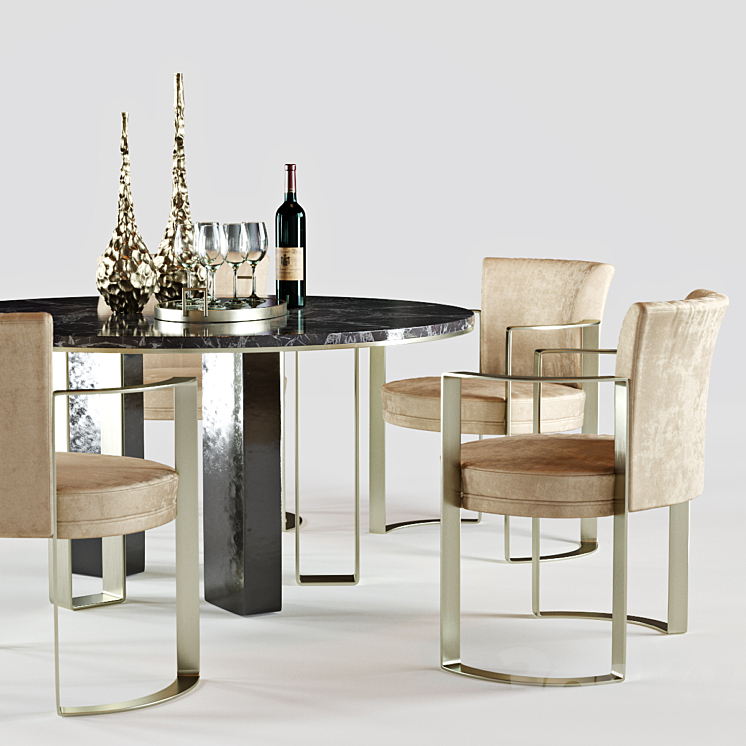 Fendi Casa Dinning Set 3DS Max - thumbnail 2