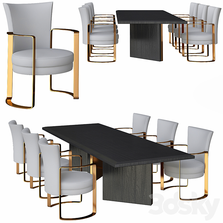 Fendi Dining Table 3DS Max - thumbnail 1