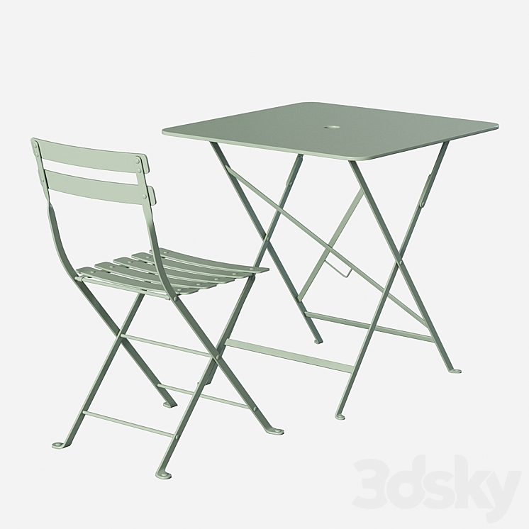 Fermob bistro set 3DS Max Model - thumbnail 2