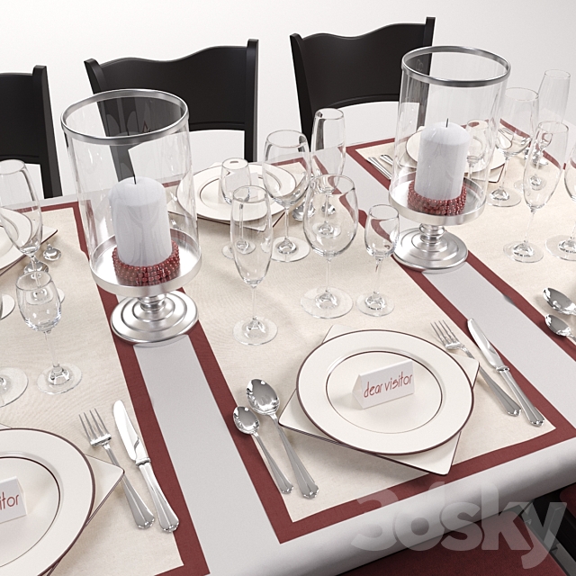 festive table 3ds Max - thumbnail 2