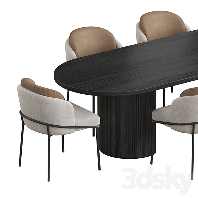 Fil Noir Gubi Moon Dining Table 3DS Max Model - thumbnail 2