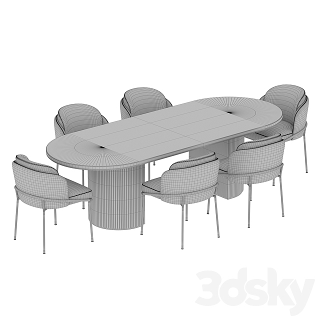 Fil Noir Gubi Moon Dining Table 3DS Max Model - thumbnail 3