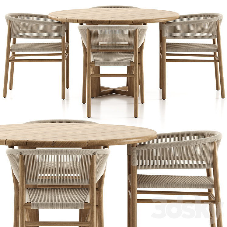 Fiske Dining Set 3DS Max Model - thumbnail 2