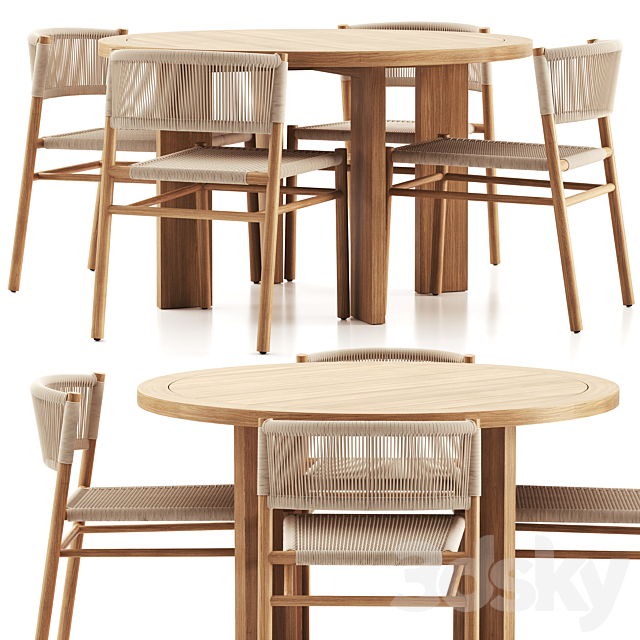 Fiske Side Dining Set 3DSMax File - thumbnail 2