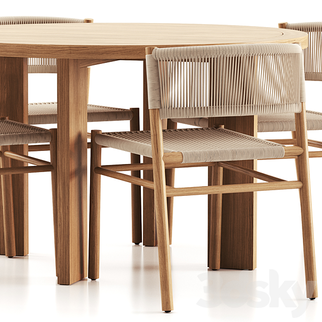 Fiske Side Dining Set 3DSMax File - thumbnail 3