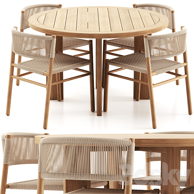 Fiske Side Dining Set 3DSMax File - thumbnail 4