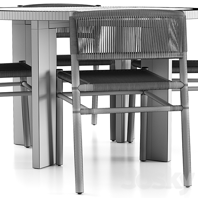 Fiske Side Dining Set 3DSMax File - thumbnail 7