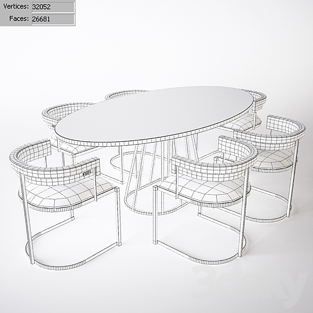 Fitzgerald chair and Aile Rooma Design & Furniture table 3DSMax File - thumbnail 2