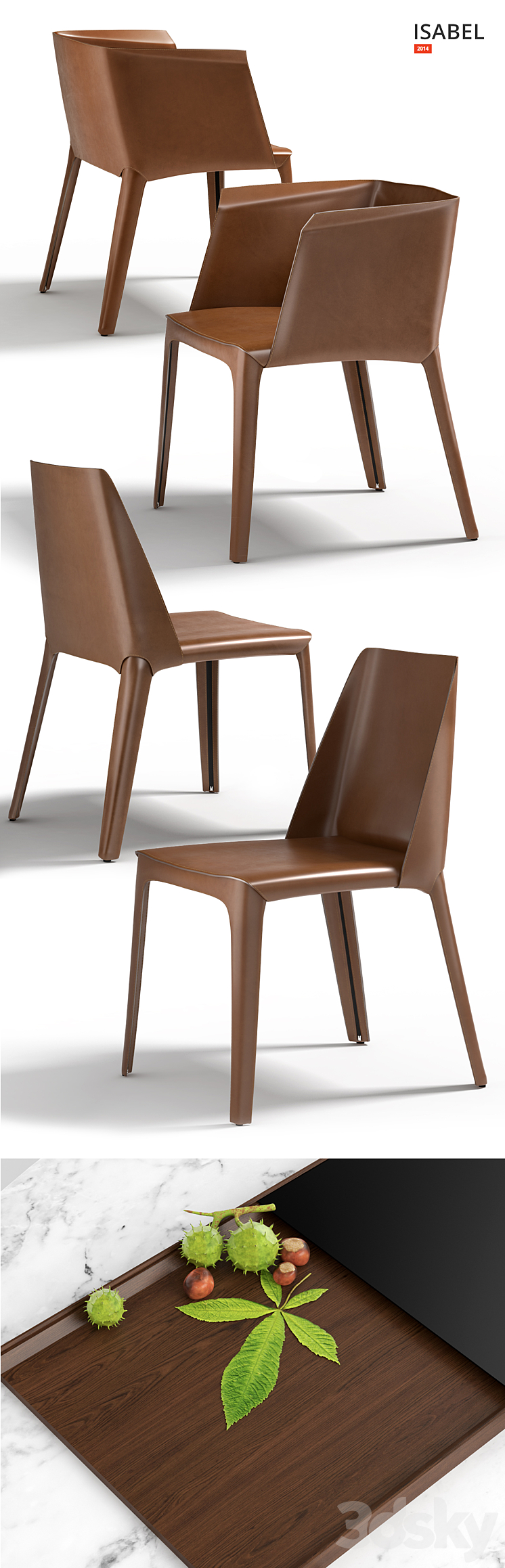 Flexform Dining Set 3DS Max - thumbnail 2