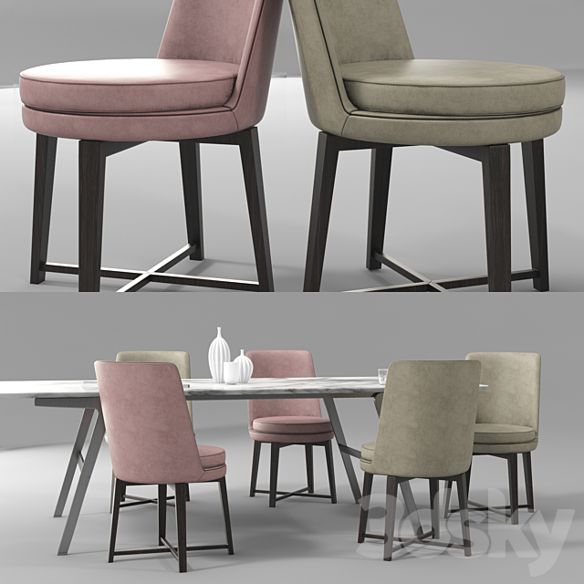 Flexform Dining Set 3DSMax File - thumbnail 2