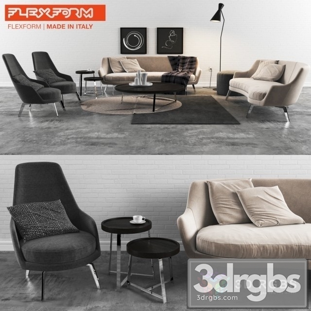 Flexform Set 01 3dsmax Download - thumbnail 1