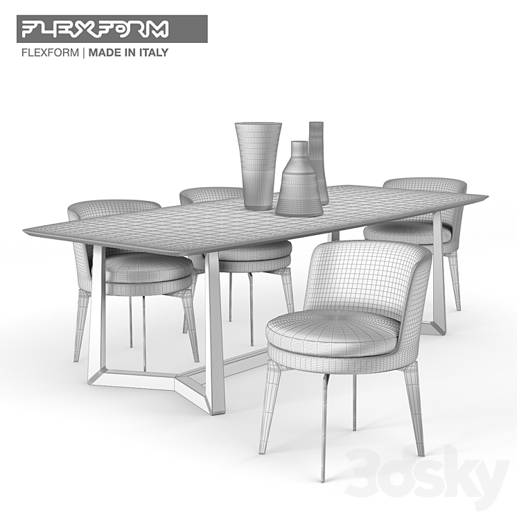 FLEXFORM | Table Chais 3DS Max - thumbnail 2