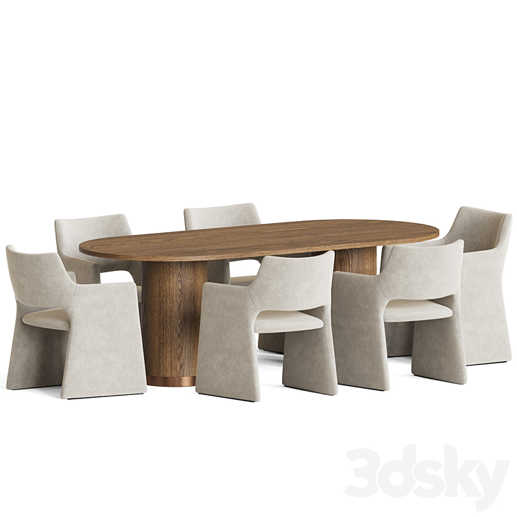 Foley Chair Campbell Table Dining Set 3DS Max - thumbnail 2