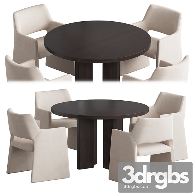 Foley Faux Chair Wood Table 1 3dsmax Download - thumbnail 1