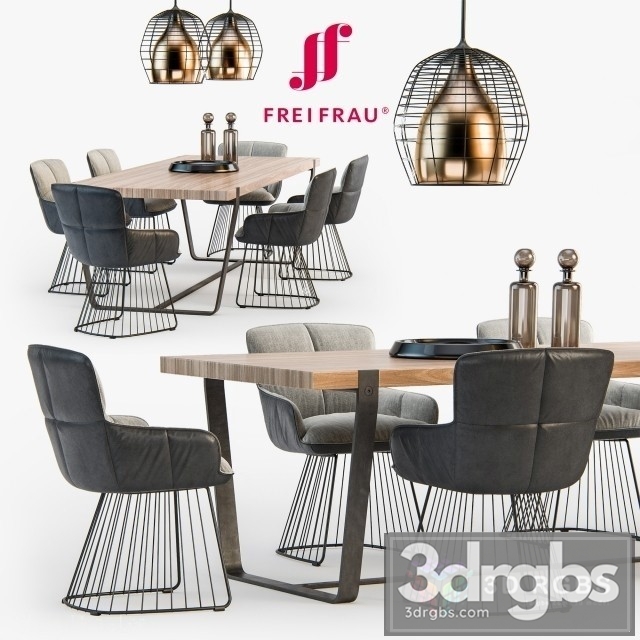 Freifrau Dining Set 01 3dsmax Download - thumbnail 1