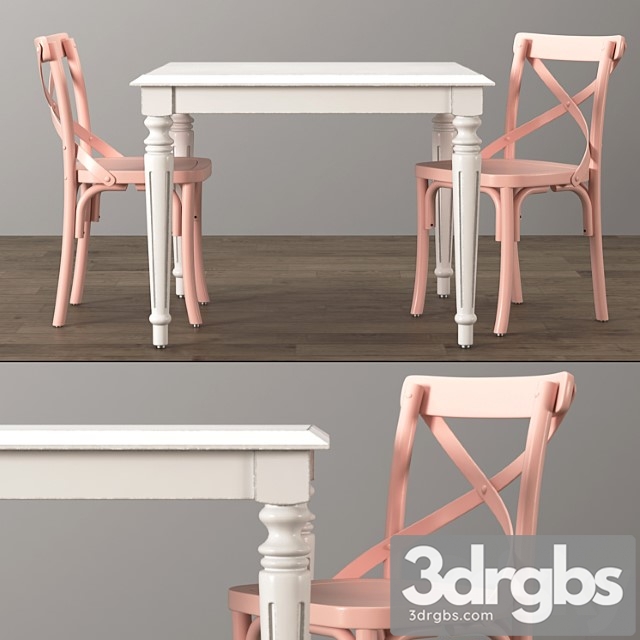 French empire square play table 2 3dsmax Download - thumbnail 1