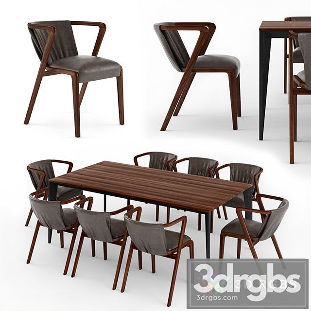 Fuga Dining Room Set 3dsmax Download - thumbnail 1