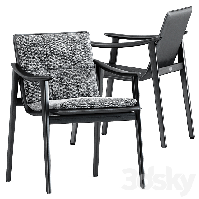 FYNN chair and LINHA DINING TABLE 2 by Minotti 3DSMax File - thumbnail 4