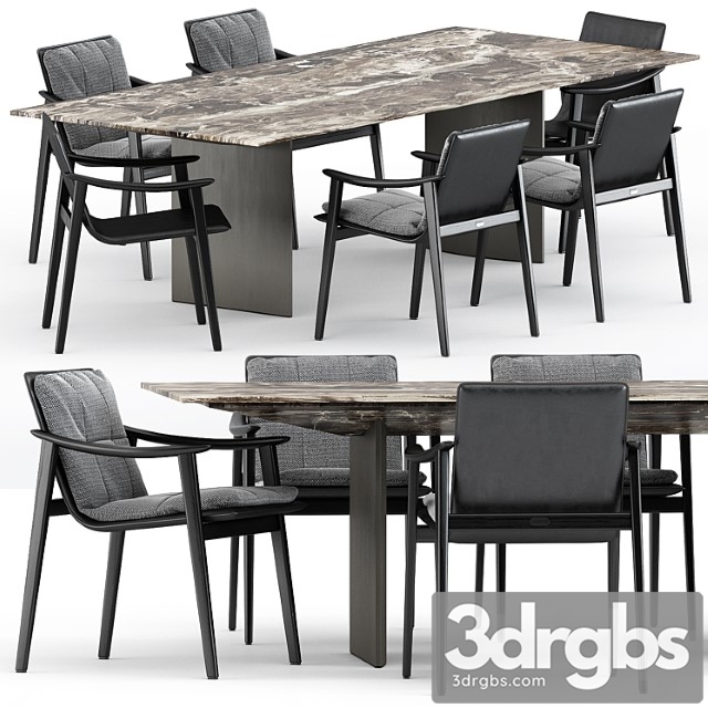 Fynn chair and linha dining table 3 by minotti 2 3dsmax Download - thumbnail 1