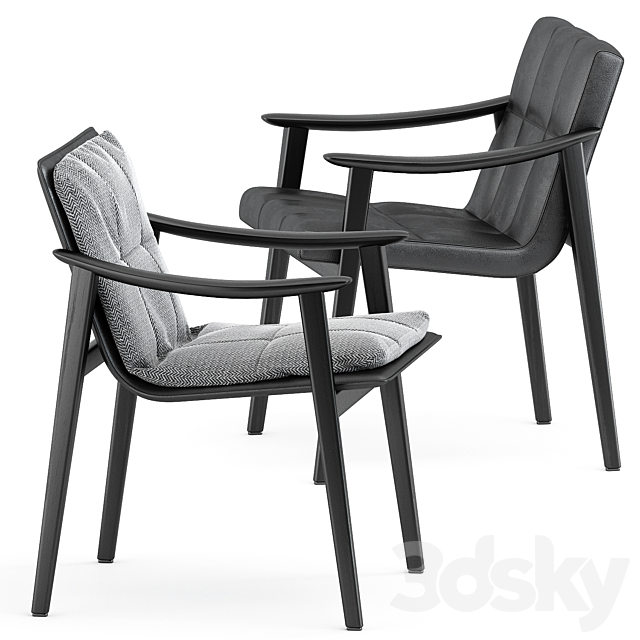 FYNN chair and LINHA DINING TABLE 4 by Minotti 3DSMax File - thumbnail 4