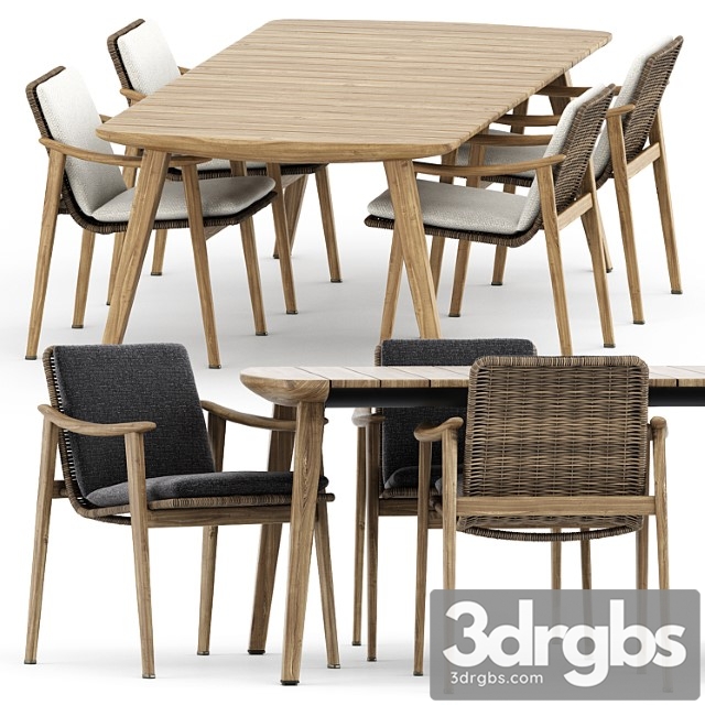 Fynn outdoor chair and fynn dining outdoor table by minotti - thumbnail 1