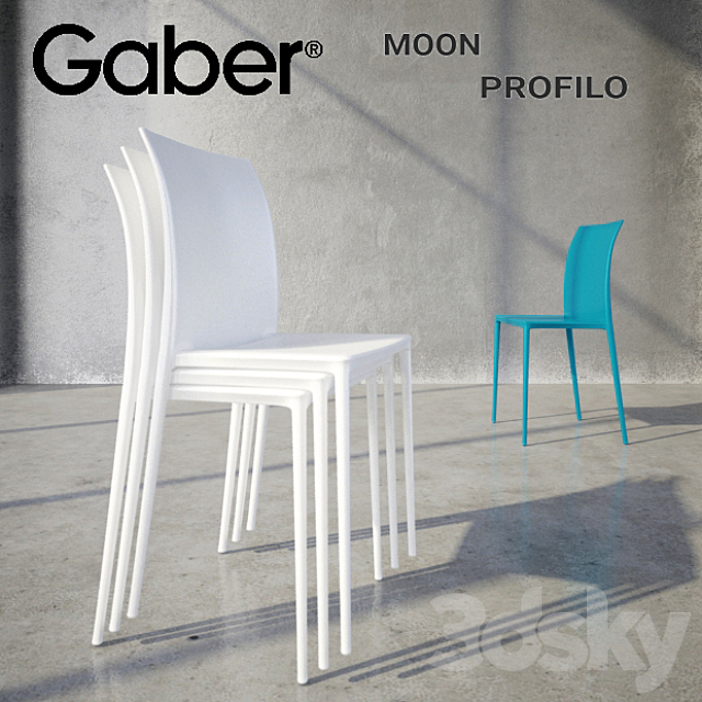 GABER Moon chair Profilo table 3DSMax File - thumbnail 2